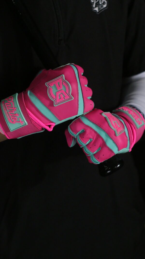 360* Pro Cabretta Batting Gloves (Mint + Purple) - Image 5