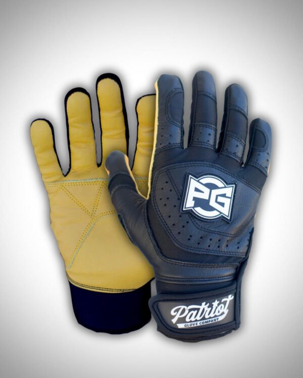SHORT CUFF Pro Cabretta Batting Gloves (Black/Tan)