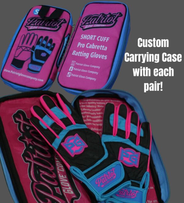 SHORT CUFF Pro Cabretta Batting Gloves (Black/Tan) - Image 5